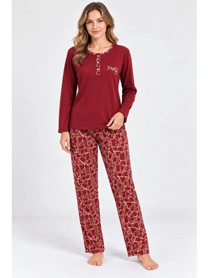 Nena %100 Pamuk Uzun Kol Kadın Pijama Takım 14976