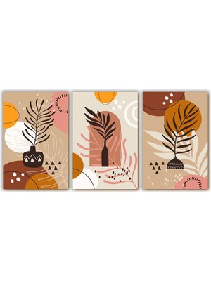Kutup Yıldızı Tasarım Atölyesi 3 Parça Mdf Tablo Seti 20X30 cm | Kabartmalı Uv Baskı Modern Duvar Dekoru