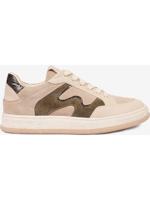 Greyder Kadın Vizon Hakiki Deri Sneaker Ayakkabı 4K2SA33291