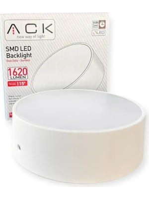 Ack Sıva Üstü Yuvarlak Led Panel 18W Beyaz Işık Çap 12 cm Tavan Lambası