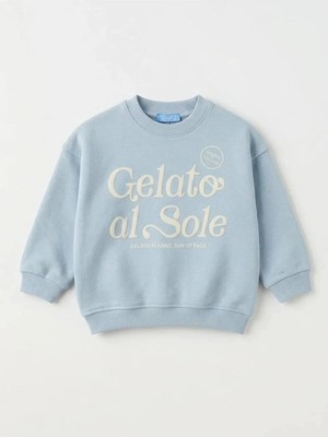 La'ciel Paris Laciel Prs Çocuk Mavi Baskılı %100 Pamuk Sweatshirt