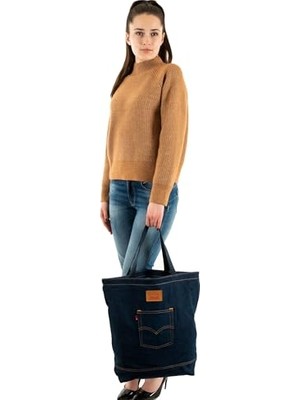 Pratik Ev Çanta; Back Pocket Tote, Unisex Yetişkin Çanta, Navy Blue (0002), Standart