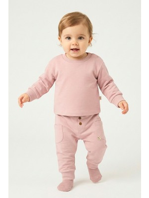 Unisex Bebek Organik Ikili Takım - Pudra