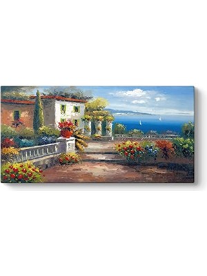 Pratik Ev Deniz Manzarası ve Ev Tablosu 140 x 70
