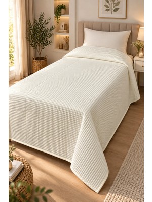 Novélune Tek Kişilik Pike & Pike Takımı: Tek Kişilik Pike 160X220 cm Krem