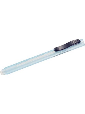 Pratik Ev Clic Eraser 2 Sürgülü Kalem Silgi Şeffaf Gövdeli, Mavi