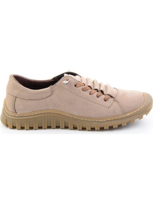Bambi Vizon Nubuk Hakiki Deri Kadın Sneaker K01076100301
