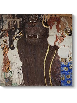 Pratik Ev Gustav Klimt, Beethoven Frizi Düşman Güçler Tablosu 60 x 60