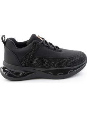 Bambi Siyah Mat Saten  Kadın Sneaker K01228091920