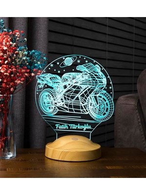 Pratik Ev Racing Motosiklet Motor Hayranlarına Hediye 3D LED Lamba, Motor Gp 3 Boyutlu Lamba