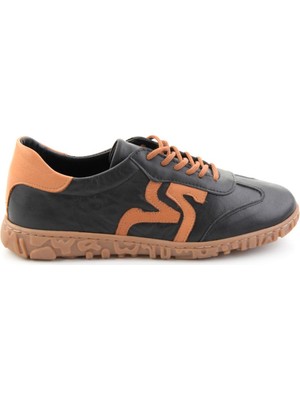 Bambi Siyah Hakiki Deri Kadın Sneaker K01753005703