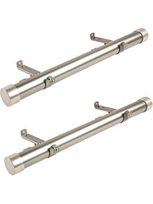 Pratik Ev 3,8 cm Yan Perde Çubuğu; 30,48-50,8 cm (2'li Set), Saten Nikel