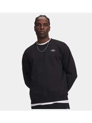 Under Armour Ua Rıval Flc Crew Ultimate Black /  / White Mens 6013447-008
