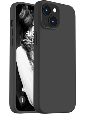 Pratik Ev iPhone 13/14 ile Uyumlu Içi Kadife Lansman Silikon Kılıf – Kamera Korumalı, Darbe Emici, Premium Yumuşak Kapak Siyah