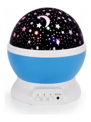 Pratik Ev Yıldız Projeksiyon Lambası, Dönen Renkli LED Galaksi Projektörü, USB ve Pil ile Çalışan Gece Işığı