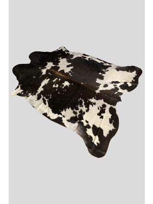 Nuance Atelier Home Hakiki Dana Post Halı - Kahve Beyaz Desen - 185 x 225 cm