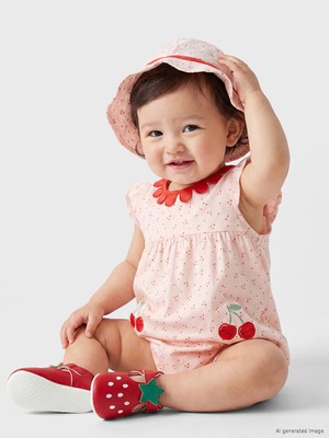 Lc Waikiki Yeni Sezon Pembe Bebe Yaka Baskılı Kız Bebek Şapkalı Tulum