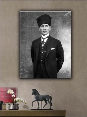 Pratik Ev Lona Sanat Atatürk Temalı Kanvas Tablo; Karışık 40 x 60