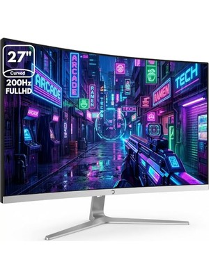 Pratik Ev Vivid T50 27'' 1500R Curved Rgb Beyaz 200Hz 0.5ms Fhd 2X2W Speaker Va Gaming Monitör