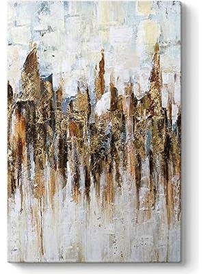 Pratik Ev Altın Şehir Kanvas Tablo 30 x 45
