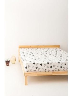 Pratik Ev Lover Çift Kişilik Düz Çarşaf; 240X260, Beyaz