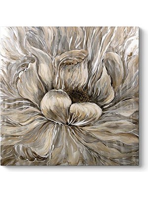 Pratik Ev Dekoratif Gold Çiçek Tablosu 40 x 40