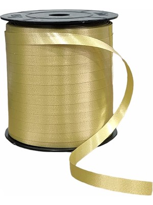 Pratik Ev 200 Metre Gold Renkli Düz Şerit Rafya 8 mm Balon Ipi Plastik Balon Süsleme Kurdelesi