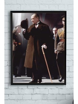 Pratik Ev (PSTER9917) Mustafa Kemal Atatürk Çerçeveli Tablo 7 (50X70 Cm)