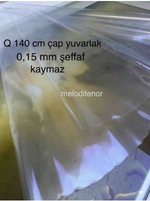 Polset Kenarlı Dalgalı Volanlı Ince Şeffaf 0,15 mm Yuvarlak Pvc Muşamba Masa Örtüsü