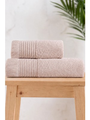 Neşe Home Collection Ann 2'li Banyo Havlu Seti Pudra