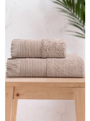 Neşe Home Collection Havana 2'li Banyo Havlu Seti Bej