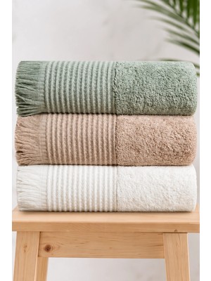 Neşe Home Collection Havana 3'lü Yüz Havlu Seti (Mint,bej,krem)