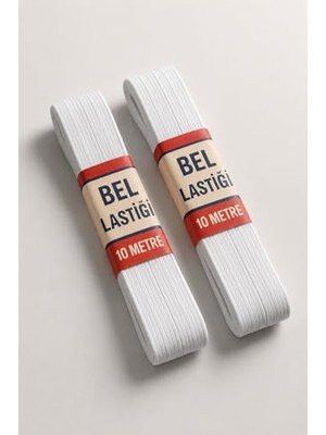 Pratik Ev 20 Metre Beyaz Yassı Lastik 0.80 cm Bel Paça Don Lastiği