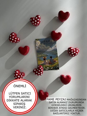Ferdali 10 Adet Kalpli Buzdolabı Magneti (5 Kırmızı, 5 Beyaz Noktalı) El Yapımı Fotoğraf ve Not Tutucu