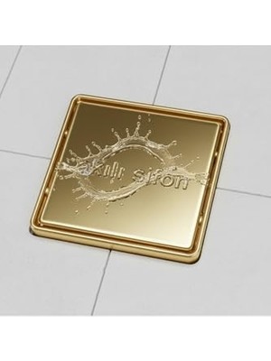 Pratik Ev Değişim PLASTIK%100 Koku Önleyici Akıllı Sifon, Gold Kare Kapak, Çift Emniyetli (Çekvalfli+Perdeli)