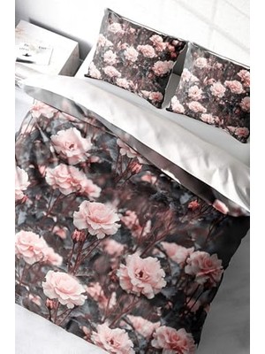 Pratik Ev %100 Pamuk Saten Çift Kişilik Nevresim Takımı Roses Garden, MONOHOME36386