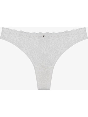 Penti Kırık Beyaz Lace Dantel Tanga Külot