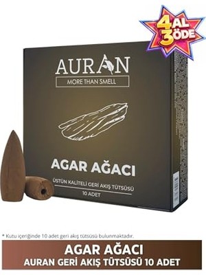 Pratik Ev Agar Ağacı Kokulu Geri Akış Konik Tütsü, 10 Adet