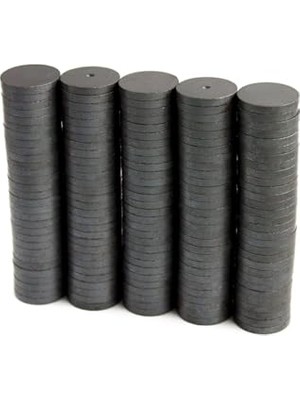Pratik Ev 150 Adet Siyah Büyük Boy Yuvarlak Mıknatıs, 25X3