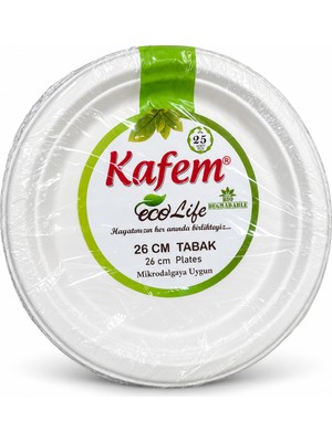 Kafem Ecolife 26CM Karton Tabak 25'li