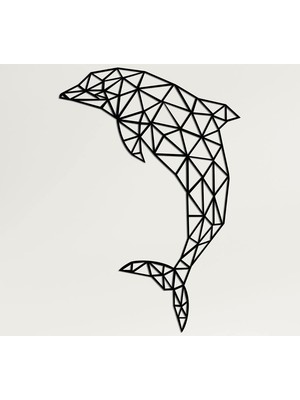 Metal Duvar Sanatı Dekoru - Geometrik Yunus - 3D Duvar Silueti Metal Duvar Dekoru Ev Ofis Dekorasyonu Yatak Odası Oturma Odası Dekor Heykel (21 G x 29