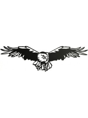 Metal Duvar Sanatı - Adler -3d Duvar Silueti Metal Duvar Dekoru Ev Ofis Dekorasyonu Yatak Odası Oturma Odası Dekor Heykel (18 G x 5 Y / 46X13CM)