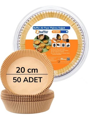 ® 50 Adet Air Fryer Pişirme Kağıdı Tek Kullanımlık Hava Fritöz Yağ Geçirmez Yapışmaz Yuvarlak Tabak Model Pvc