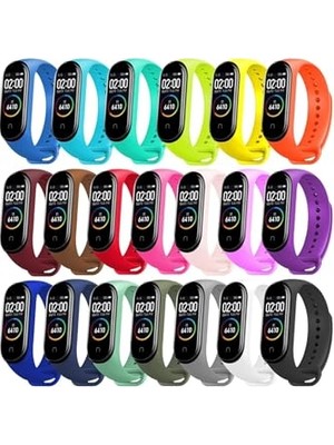 Pratik Ev Bbtech Xiaomi Mi Band 3 ve Mi Band 4 ile Birebir Uyumlu Silikon Esnek Renkli Kordon; Pudra Pembe