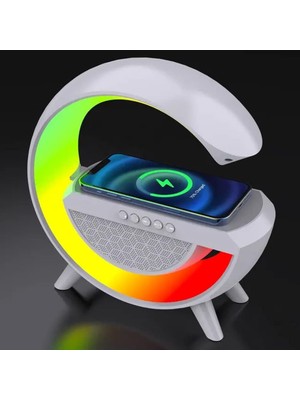 G Akıllı Işık Bluetooth Hoparlör Gökkuşağı 5W Hızlı Kablosuz Şarj Cihazı Rgb Işıklı Masa Lambası Hoparlör Telefon Görüşmesi Yapılabilir Bluetooth Bs-2