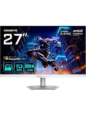 Pratik Ev M27UP Ice 27" Ss IPS Dual-Mode Oyun Monitörü (Beyaz), 4K UHD 160Hz/Fhd 320Hz, 1ms Gtg, Mat Ekran, HDMI 2.1 ve Dp 1.4, Displayhdr 400, Kvm ve Usb-C, G-Sync Compatible