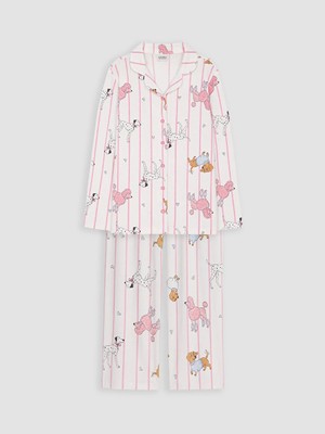Lc Waikiki Yeni Sezon Beyaz Gömlek Yaka Kız Çocuk Pijama Takım