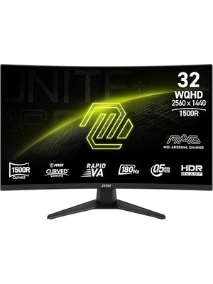 Pratik Ev 31.5" Mag 321CQF E18; Gaming Monitör, Wqhd, 16:9, Curve 1500R, Rarid Va, 180Hz 0.5ms, Freesync