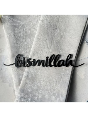 iwa concept Bismillah Yazılı Metal Peçete Süsü - Islami Ev Sofra Dekoru