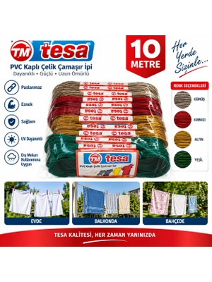 Lumina Tesa Çelik Çamaşır İpi 10mt.-Renkli